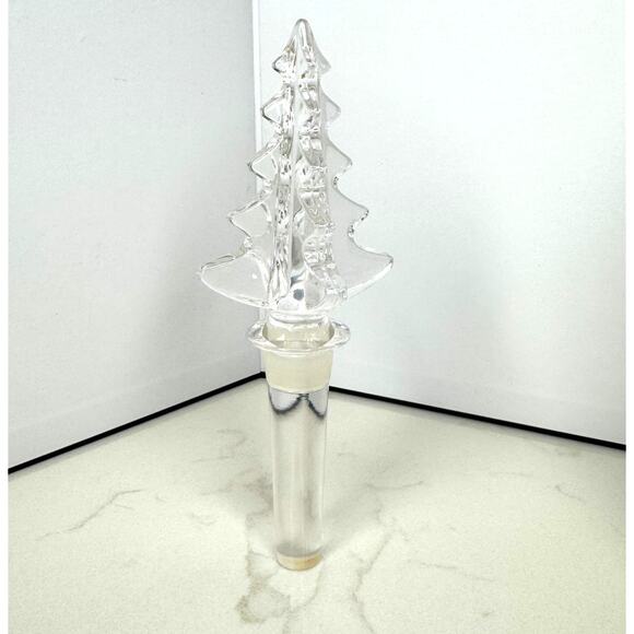 Mikasa Clear Australian Crystal Christmas Tree Bottle Stopper Christmas Spirit - Picture 1 of 5